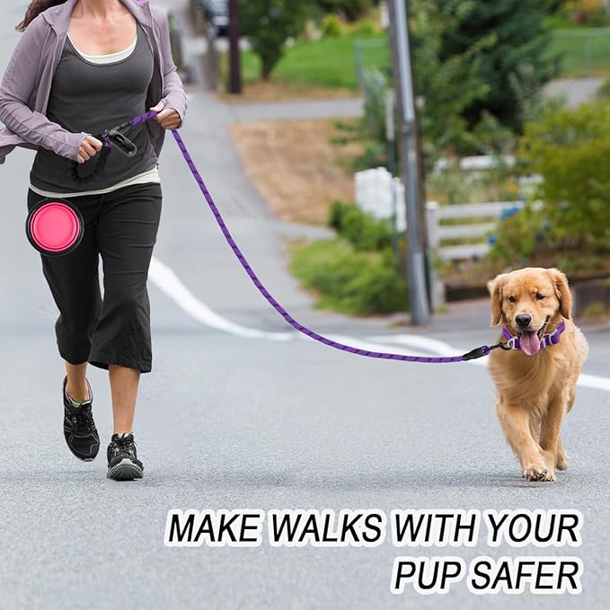 BARKBAY Dog Leashes for Large Dogs Heavy Duty Dog Leash 4/5/6 FT with Comfortable Padded Handle and Highly Reflective Threads for Medium Large Dogs Walking Training Running (6FT-1/2'',Purple)