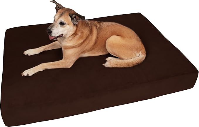 Barker Beds Giant Orthopedic Dog Bed - 7" Memory Foam Mattress - 100-300 lbs - Joint Pain & Arthritis Support - Vet Recommended, Washable Cover - Made in USA - 60"x48"x7" - Chocolate