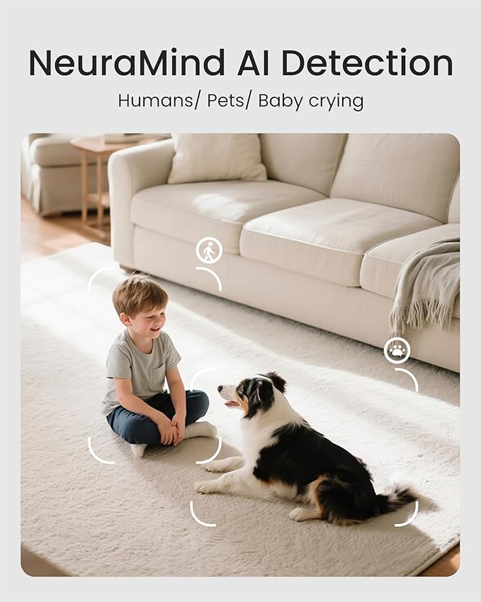 youkey Indoor Camera 2.5K, No Monthly Fees, Pan & Tilt, 360° Dog/Pet Camera for Home Security, 2.4/ 5GHz WiFi 6, Bluetooth Pairing, Human/Pet/Baby Crying Detection, Two-Way Audio, Night Vision