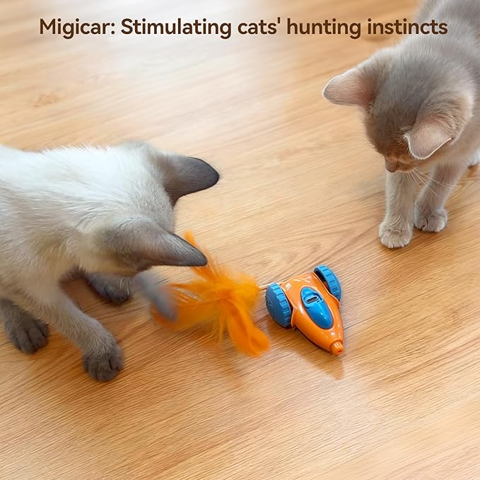 Migipaws cat Toy, Automatic Interactive Migicar Toy Like a Mouse, Intelligent Programme, Rechargeable Kitten Toy