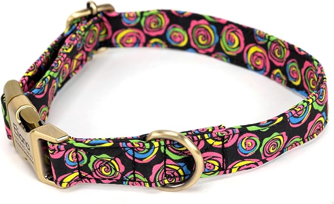 Personalized Dog Collar with Name and Phone Number Engraved,Adjustable Custom Puppy Collar,Organic Cotton Pet Collar for Small Medium Large Boy Girl Dogs