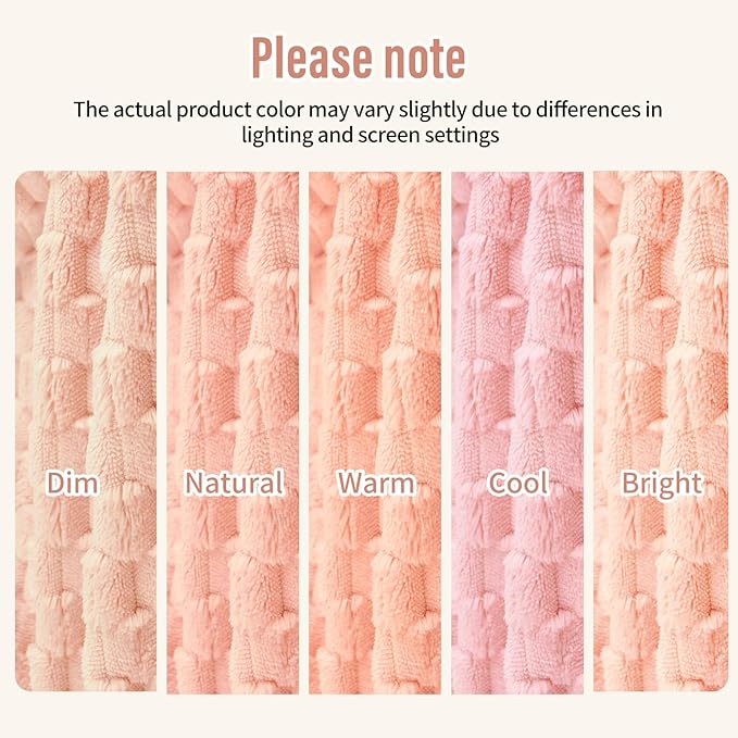 Water Resistant Blanket for Bed Couch Sofa, Cat/Dog Blanket Waterproof Washable, Small Cozy Reversible Furniture Protector, Leakproof Throw (40"x60", Peachy Pink/Peach Cream)