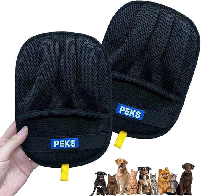 PEKS (2 Pcs) Pet Hair Remover Tool for Sofas, Car Seats, Bed, Couch, Clothing, Carpets. Newly Upgraded Reusable Electrostatic Brush, Pet Hair Removal Gloves for Dogs, Cats