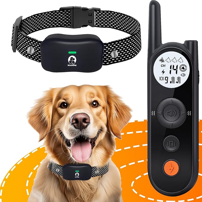MIMOFPET Wireless Dog Fence System with Training Remote - Up to 3500ft Adjustable Electric Fence,Waterproof Training Collar Rechargeable,Pet Containment System for Large Medium Dogs