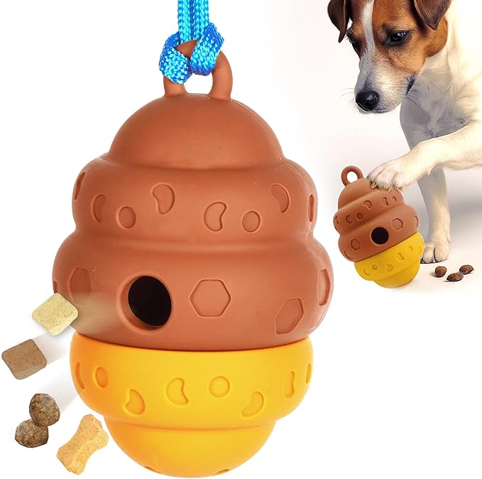 Race&Herd Dog Puzzle Toy, Dog Treat Toy for Enrichment, Treat Dispensing Toys for Mental Stimulation, Feeder Topple Toy, Food Puzzle Feeder and Puppy Treat Dispenser for Boredom Relief