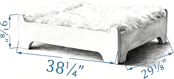 GLOSSGODS Elevated Dog Bed and Mattress with Removable Washable Cover, Egg Crate Foam, Wooden Frame, Suitable for Pet Up to 90 lbs, Naturalwood XL