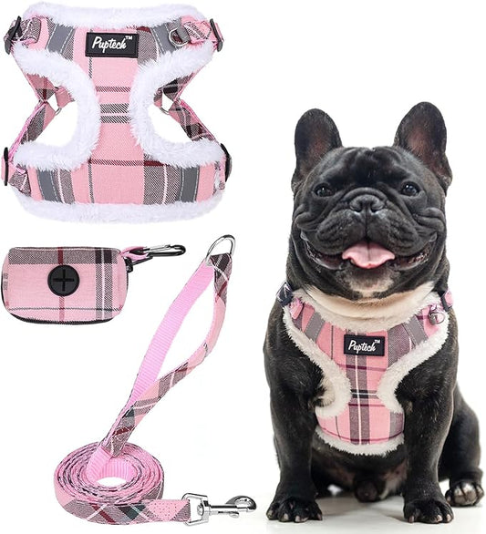 PUPTECK Dog Harness and Leash Set Medium Sized, Step in No Pull Adjustable Puppy Cat Harness Reflective Pet Vest