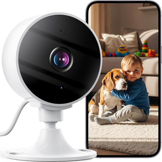 3MP Indoor Security Camera, Cameras for Home Security with 25ft Night Vision, AI Detection, Motion Alerts, 2-Way Audio, 24/7 Cloud & SD Card Storage, Home Camera That Works with Alexa/Google