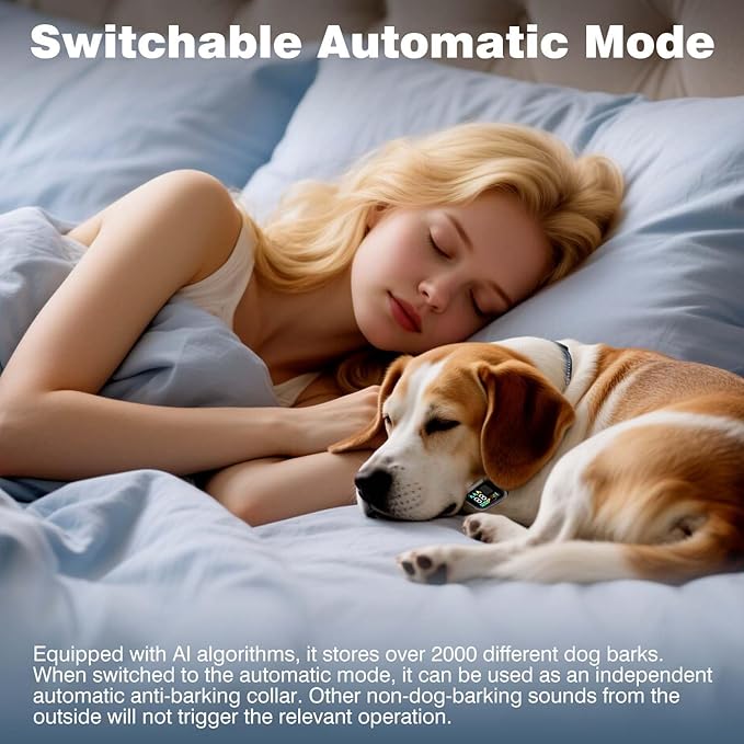 Dog Shock Collar for 3 Dogs - 3300FT Dog Training Collar with Remote IPX7 Waterproof Electric Collar with 3 Training Modes, Rechargeable AI Smart Anti-Barking Device with Three Receiver Collars