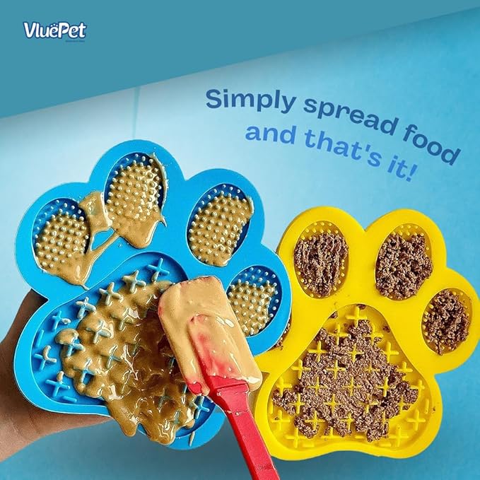 VALUEPET | Dog Lick Mat - Silicone Lick Mat for Anxiety Relief - Slow Feeder Licking Pad for Butter, Yogurt, & Peanut - Suitable for Dog Training, Boredom Reducer, Bathing & Grooming - Paw - 6.6 Inch