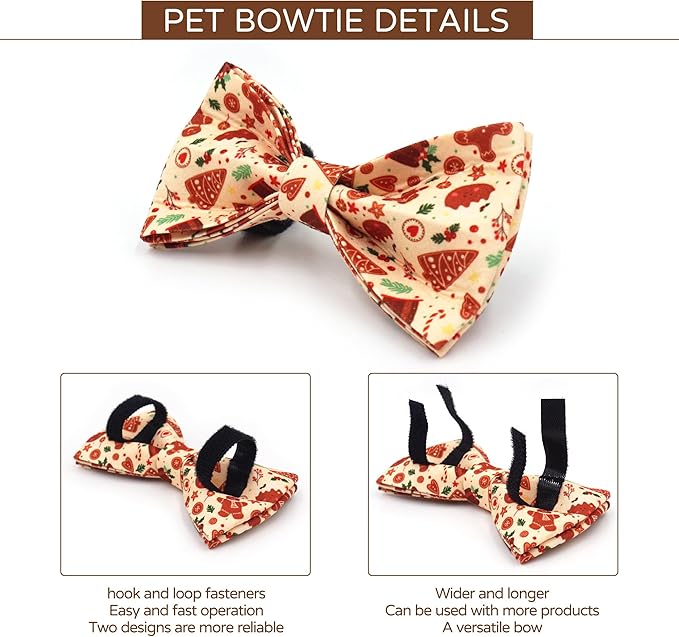 Custom Dog Collar with Name, Optional Dog Leash Airtag Holder and Bow Tie,Personalized Dog Collars for Small Medium Large Dogs,Cute Collar for Male Female Dogs (Christmas-Series)