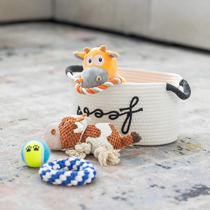 New Puppy Gift Basket - Premium Puppy Starter Kit and Dog Gift Basket with Dog Toys - Perfect Doggie Birthday Gifts and Puppy Necessities with Pet Toy Basket.