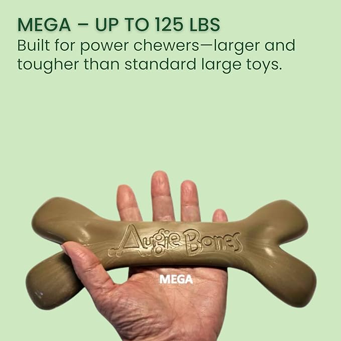 Non-Toxic Dog Toys - Sustainable Beef Flavored Dog Chew Toys for Aggressive Chewers - Plant-Based Bioplastic Pet Toys - Made in The USA (Mega)
