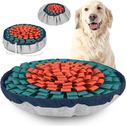 PET ARENA Snuffle Mat for Dogs - Adjustable Interactive Puzzle Toy for Large & Small Breed Slow Feeder for Mental Stimulation & Stress Relief Encourages Natural Foraging Ideal for Indoor & Outdoor Use