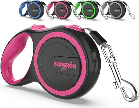Emperor Pets 16 Feet Retractable Dog Leash Small Dogs - Up to 44lbs, Heavy Duty Leash Retractable 16 ft, Dog Leashes for Small Breed Dogs -PK16S