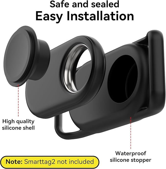 DDJ [2 Pack] Dog Collar Holder for Samsung Smart Tag 2, Dog GPS Tracker Waterproof Silicone Case for Galaxy Smarttag2, Anti-Lost and Scratch Resistant, for Cat, Pet, Fits Different Width Collars
