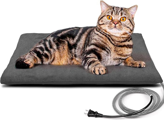 Kiroto Pet Heating Pad, Outdoor Heating Pad for Cats, Cat Heating Pad for Cat House Outside, Waterproof Cat Warming Pad for Feral Cats, Safe Electric Heat Pad, Heated Outdoor Cat Bed, 27"x16"