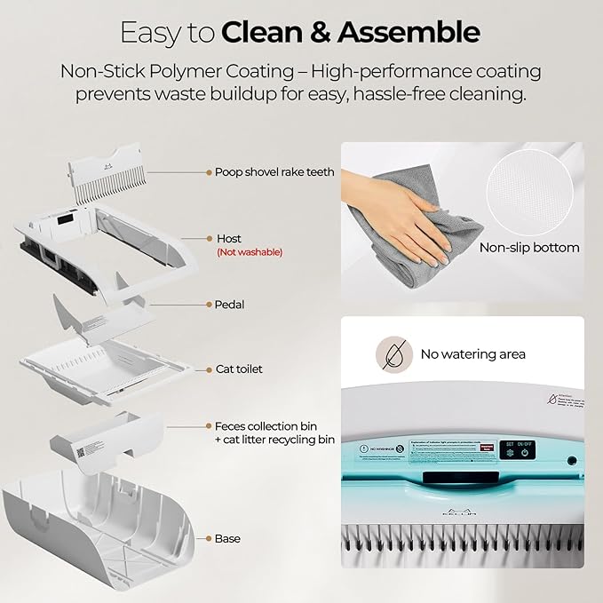 Self Cleaning Litter Box,Open-Top Automatic Cat Litter Box APP Control (2.4G/5G) with Health Tracking, Dual Safety Sensors&Odorless Design,Includes cat Litter & 3 Rolls Waste Bags (with Tent)