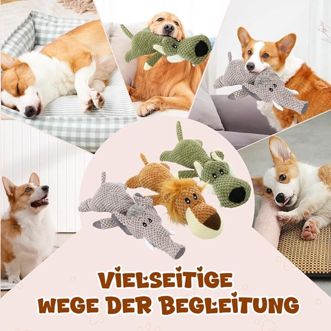 Indestructible Dog Toys,2026 New Dogs Plush Toy for Aggressive Chewers,Stuffed Toys Dogs Squeaky Durable Chew Toy for Indoor Pups Teething (Wolf)