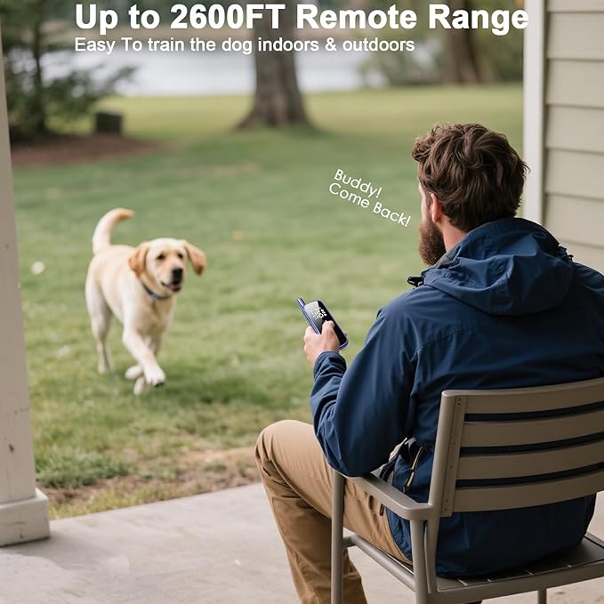 Aikko Dog Shock Collar with Remote - IPX7 Waterproof, 3 Training Modes (Beep, Vibration, Shock), Rechargeable E-Collar for Most Breeds 7-120 lbs, Anti-Bark & Adjustable Humanitarian Training Collar