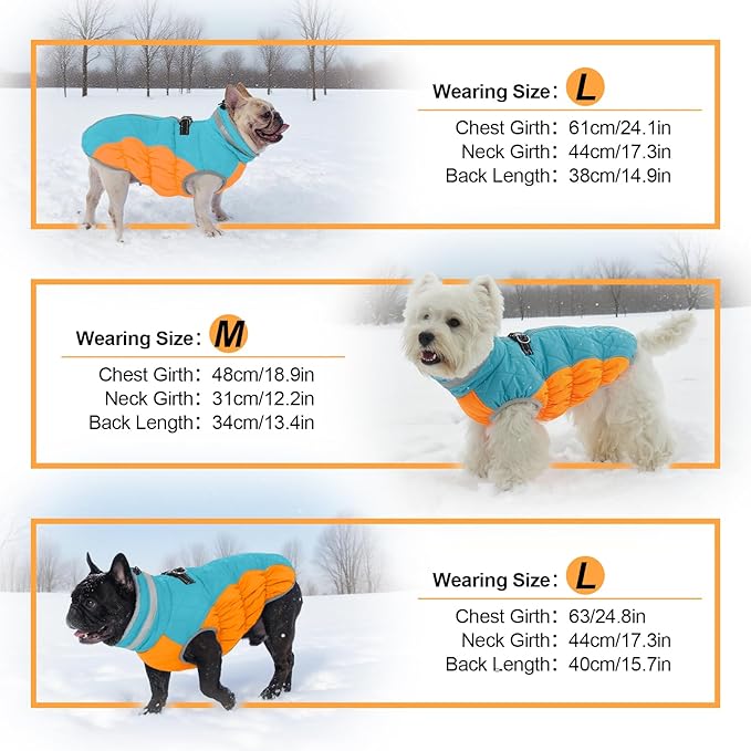 Warm Dog Coats For Large Dogs, Waterproof Dog Jacket With Harness, Zipper Clousure, Fleece Lining, Turtleneck, For Cold Weather Outdoor Walks, Pet Snowsuit For Beagle, Cocker Spaniel, Corgi- XL