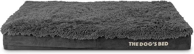 The Dog’s Bed Orthopedic Memory Foam Dog Bed, Large Grey Faux Fur, Pain Relief for Arthritis, Hip & Elbow Dysplasia, Post Surgery, Lameness, Supportive, Calming, Waterproof Cover, Veterinary Approved