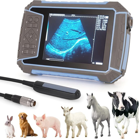 2025 Upgraded Portable Vet Handheld Scanner for Pregnancy - with 6.5MHz Rector Probe & 5.7" LED Display, Pet Veterinary Ultrasound Machine for Cattle, Horse, Pigs, Sheep, Cats, Dogs, Rabbit, Fish