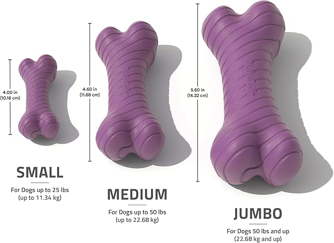 Playology Dog Toys | Dual Layer Bone Durable Chew Toy Bone for Dogs | Jumbo Bacon Scented Toy - Easy to Clean and Made from Non Toxic Materials