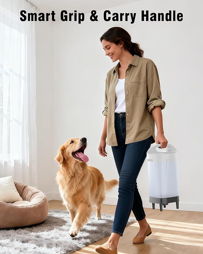 Automatic Dog Water Bowl Dispenser - with Filter 2.4 Gallon Stainless Steel Gravity Pet Water Feeder with Ergonomic Handle Design Anti Splash Drinking Bowl Easy to Clean Multi Pet Use