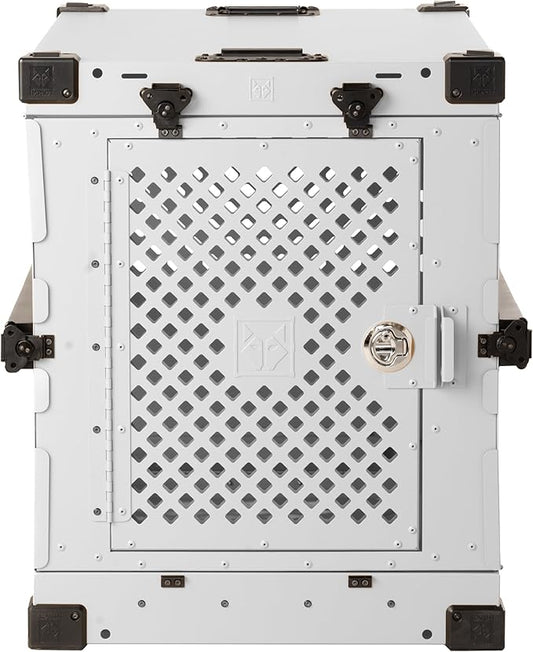 Impact Collapsible Dog Crate - Foldable Hard Crate for Extra Large Dogs - Heavy Duty Travel Kennel with Powder-Coated Aluminum - Quick Setup for Indoor & Outdoor (White, 40"+ (40.5" L x 27.5”W x 34" H