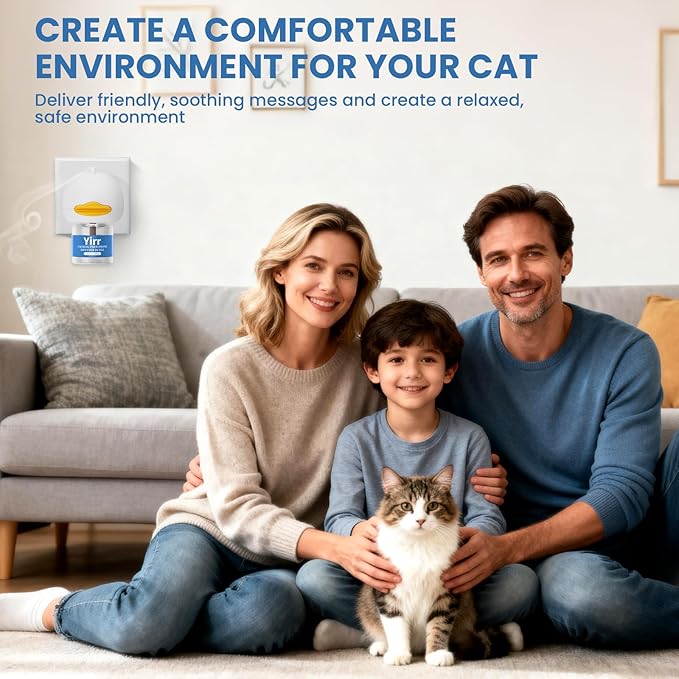 Cat Calming Diffuser, 6 in 1 Kitten Pheromones Calming Diffuser, Multicat Calming Diffuser, Relaxing Pheromone for Cat Relief Stress Anxiety Fighting Scratching, 2 Diffuser 4 Refill(48ml)