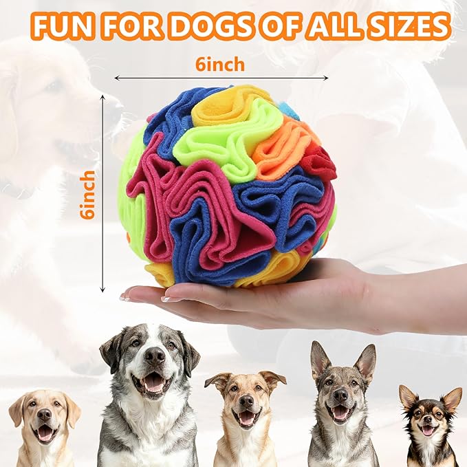 Snuffle Ball - Snuffle Ball for Small Dogs, Interactive Dog Toys to Keep Them Busy, Puppy Dog Puzzle Toy with Storage Bag Machine Washable