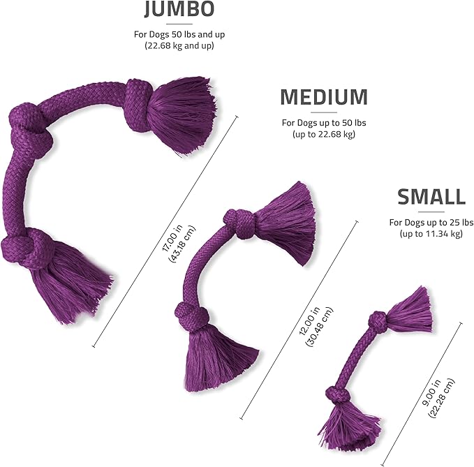 Playology Dog Toys | Dri-Tech Rope Toy Tug of War Rope for Aggressive Chewers (Value 2-Pack) | Small Bacon Scented Toys - Easy to Clean and Made from Non Toxic Materials