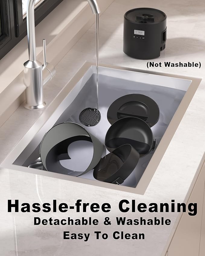 Automatic Dual Cats Feeder 2 Cats,Dual Power,Flexible Schedule Timer,6 Meals 12 Portions Per Day (Clear Black, ABS Double Bowls)