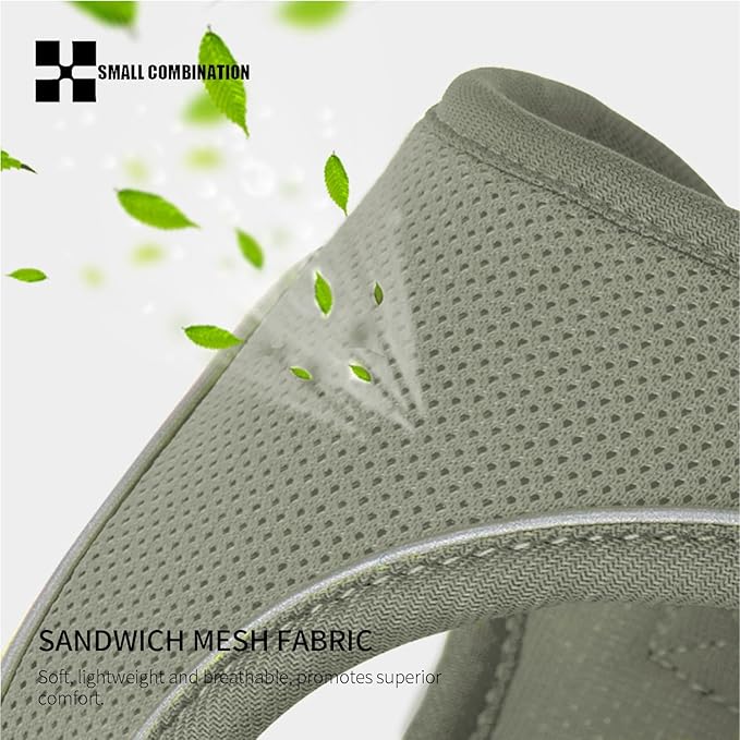 Adjustable Dog Harness with Leash, Reflective Mesh, No-Pull Design，Matching Lead Rope (Army Green, XS)