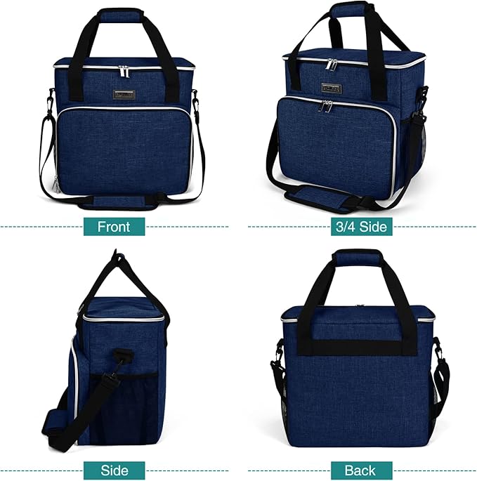 BAGLHER Dog Travel Bag, Pet Travel Bag (ALL Pet Travel Supplies), With 2 Pet Food Containers and 2 Collapsible Silicone Bowls; Essential Kits for Pet Travel Dark Blue