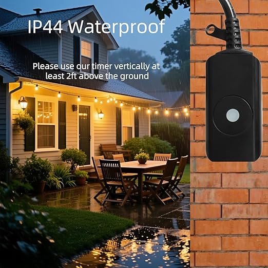 Outdoor Smart WiFi Plug Outlet,Heavy Duty IP44 15 Amps,One Grounded Outlet, Wireless Remote, Compatible with Alexa and Google Home Assistant Both 5 GHz & 2.4 GHz, ETL Listed,Black (1 Pack)