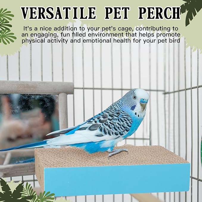 Skyygemm 3 Pcs Bird Chew Toys Parrot Perch Cardboard Platform for Cage Bird Paw Grinding Stand Parrot Cage Playground Exercise Toys for Macaws Small Parakeets Budgies Conure Cockatiel(Medium)