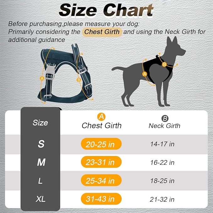 BARKBAY Service Dog Vest Tactical Dog Harness Medium Large Sized Dog Tags Personalized No Pull Adjustable Harness Reflective Working Training Easy Control Military Molle System(Legion Blue,L)