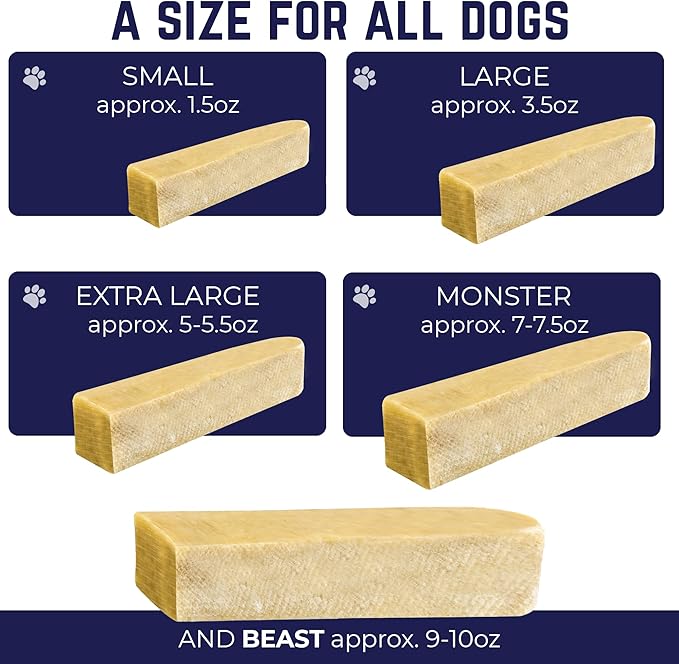 Devil Dog Pet Co. Himalayan Yak Cheese Dog Chews, Large - 1 Pack, 100% Natural & Healthy, Lactose-Free, Long-Lasting Dog Treats, Premium Yak Milk Chew Bones for Dogs