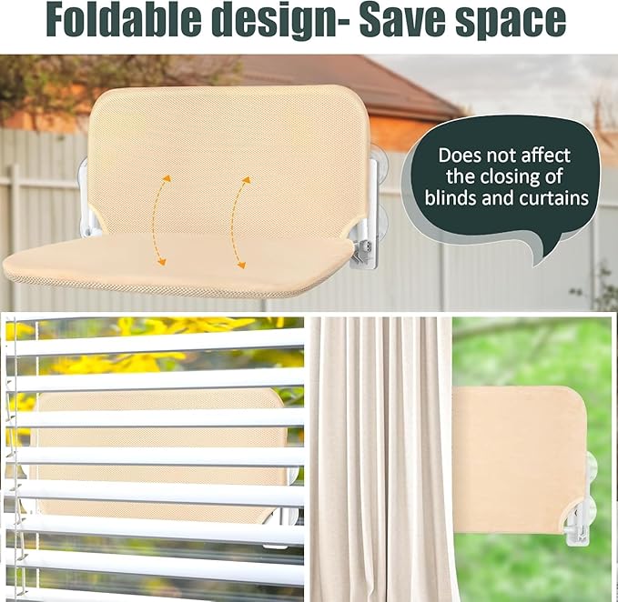 Sunhoo 2PCS Cat Window Hammock Perch Cordless Window Sill Seat Bed Foldable Kitty Lounger Indoor Cats Shelf Stable Upgraded Suction Cup Easy Assembly 20.5 * 11.8in Hold Up to 55lbs (Beige, M)