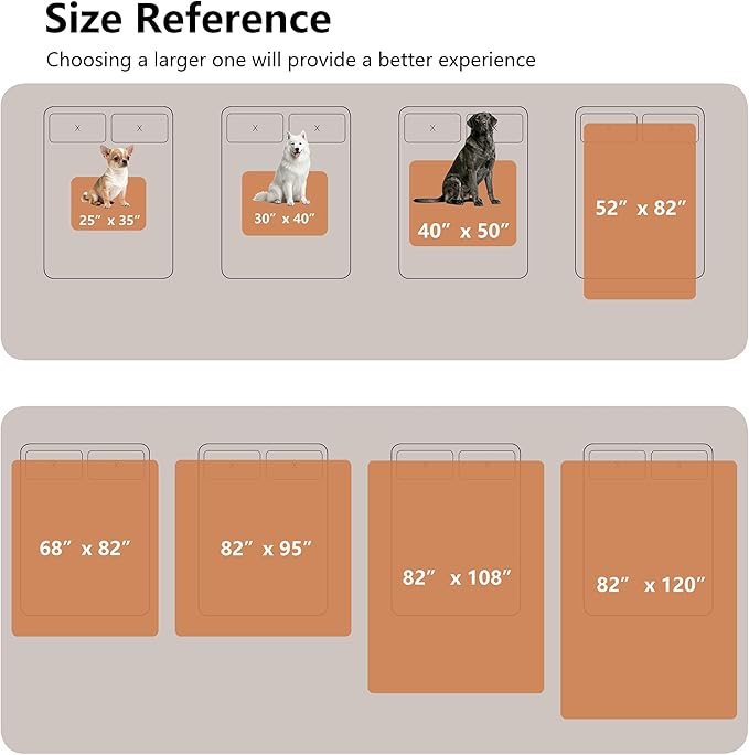 Waterproof Blanket for Bed, Leak Proof Dog Couch Blankets Reversible, Pet Throw Sofa Furniture Protector Machine Washable-82 x120,Orange+Cream