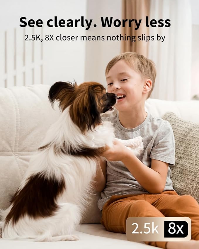 VIMTAG 4MP 5G Indoor Camera, Dog Camera with Speaker Pan 360° View, Cameras for Home Security Pet Baby with Motion Tracking Night Vision Phone App, 2-Way Audio, 24/7 SD & Cloud Storage,w/Alexa, 2Pack