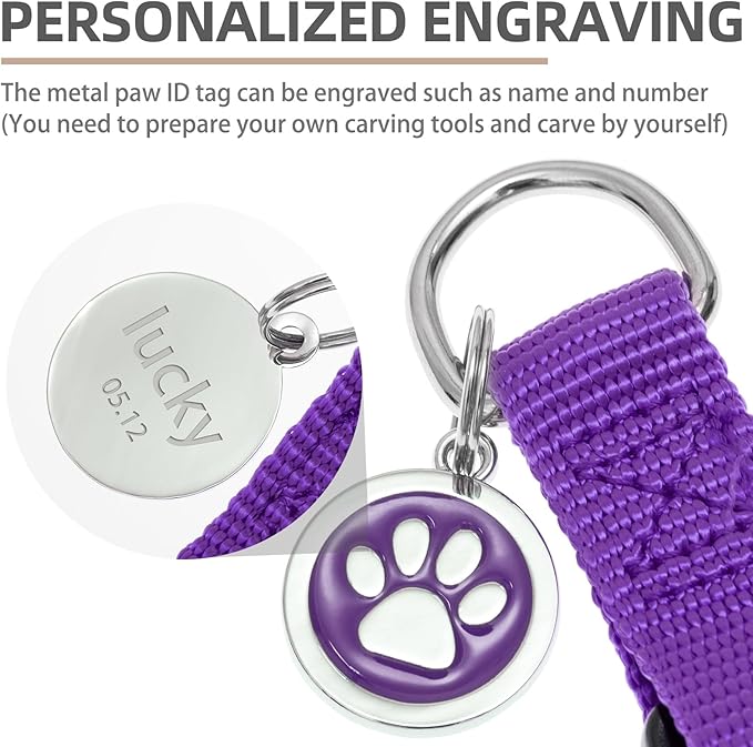 PUPTECK No Pull Dog Harness Soft Adjustable Basic Nylon Step in Puppy Vest Outdoor Walking with ID Tag