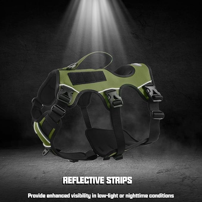 AUROTH Escape Proof Dog Harness for Large Dogs - No Pull, Soft Padded, Reflective, Adjustable Vest With Lift Handle for Walking, Hiking, Training