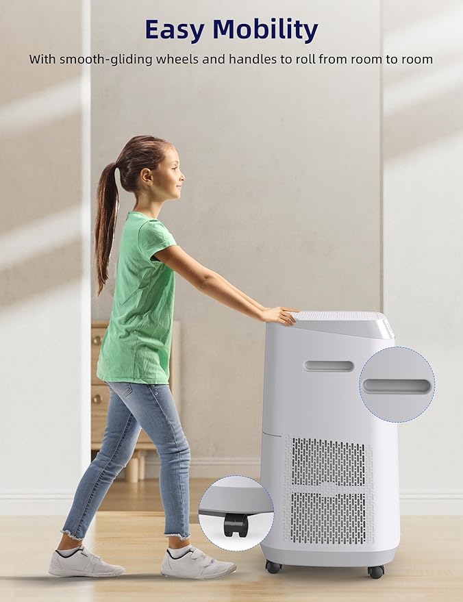 Nuwave OxyPure ZERO Air Purifier with Washable and Reusable Bio Guard Tech Air Filter, Large Room Up to 2002 Ft², Air Quality Monitor, 0.1 Microns, 100% Capture Irritants like Smoke, Dust, Pollen