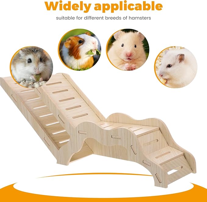 Hamster Hideout Climbing Ladder and Tunnel, Small Animal Tunnel Hideout, Ideal for Bedding Burrowing & Accessory Connecting, Effortless Assembly, Sturdy Durable, G