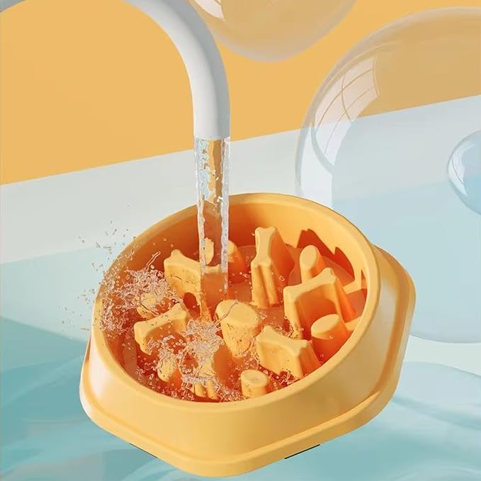 Dog Slow Feeder Bowl for Small & Medium Dogs – Anti-Choking, Non-Slip Plastic Slow Eating Dog & Cat Bowls – Puppy Bowl, Cat Food Bowl, Pet Feeder, 8.86in – Helps Prevent Bloating & Choking (Blue)