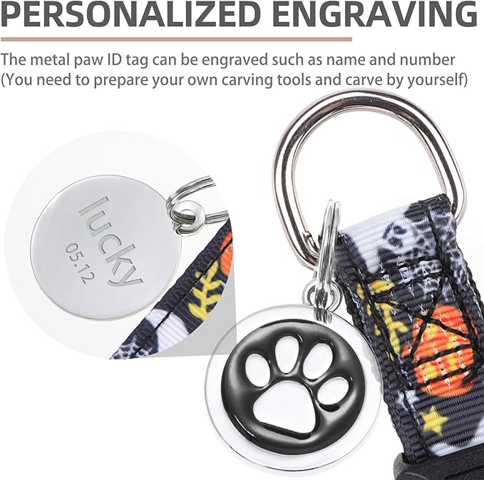 PUPTECK No Pull Dog Harness Soft Adjustable Basic Nylon Step in Puppy Vest Outdoor Walking with ID Tag, Black, M