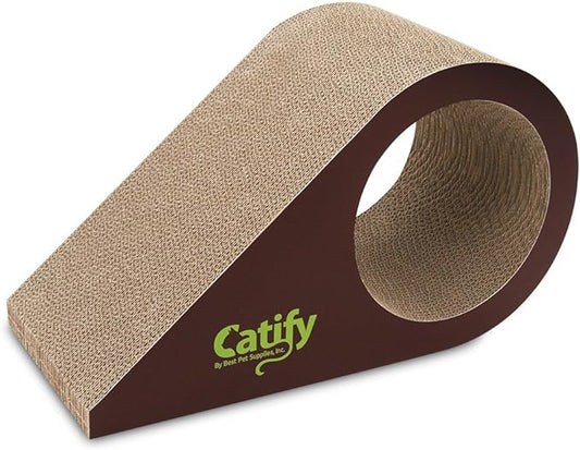 Best Pet Supplies Catify Cat Scratcher, Fun Interactive Scratchers, Posts, Poles, Claw Safe, Furniture Saver Indoor Play Support Natural Cat Behaviors Heavy Duty - Droplet